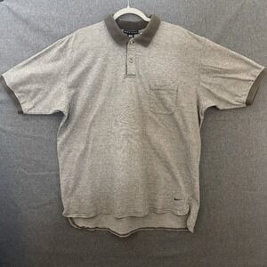 Nike Golf Tournament Men's Big Polo Striped Sz Large Cotton Gray/Green GUC